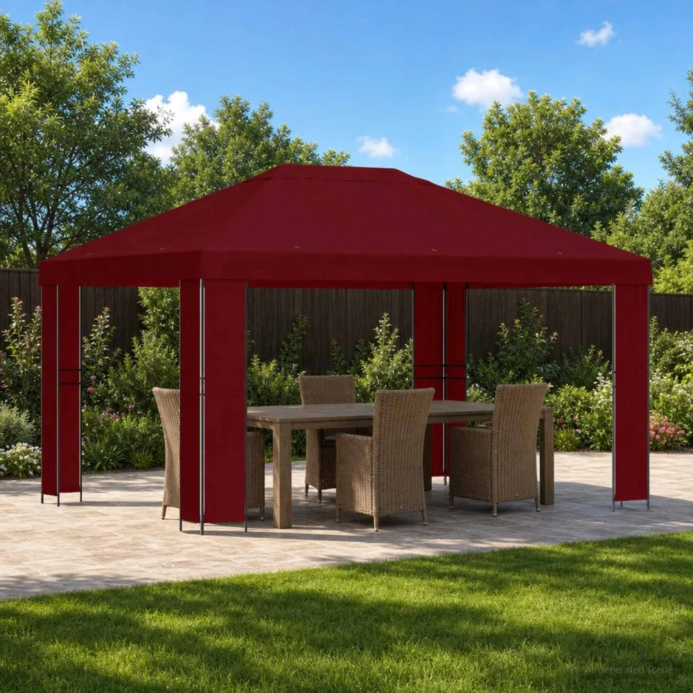 Pavėsinė 4 × 3 m Vyšninė Poliesteris ir plienas 190 gsm