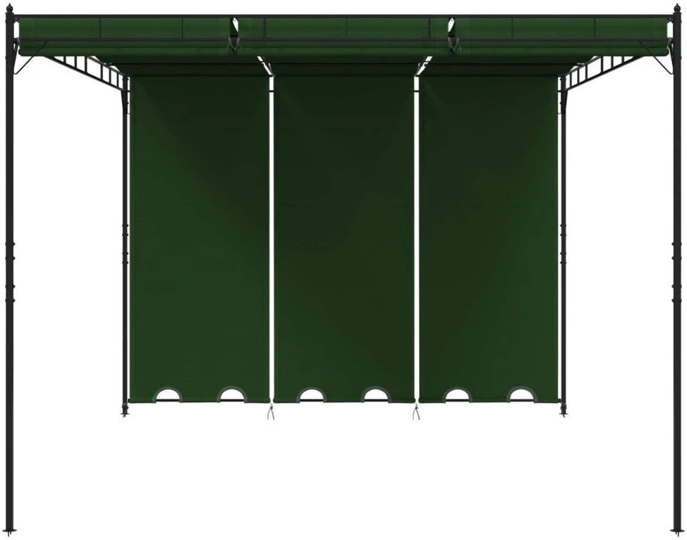 Pavėsinė 4 x 3 x 2,3 m Žalia Poliesteris ir plienas