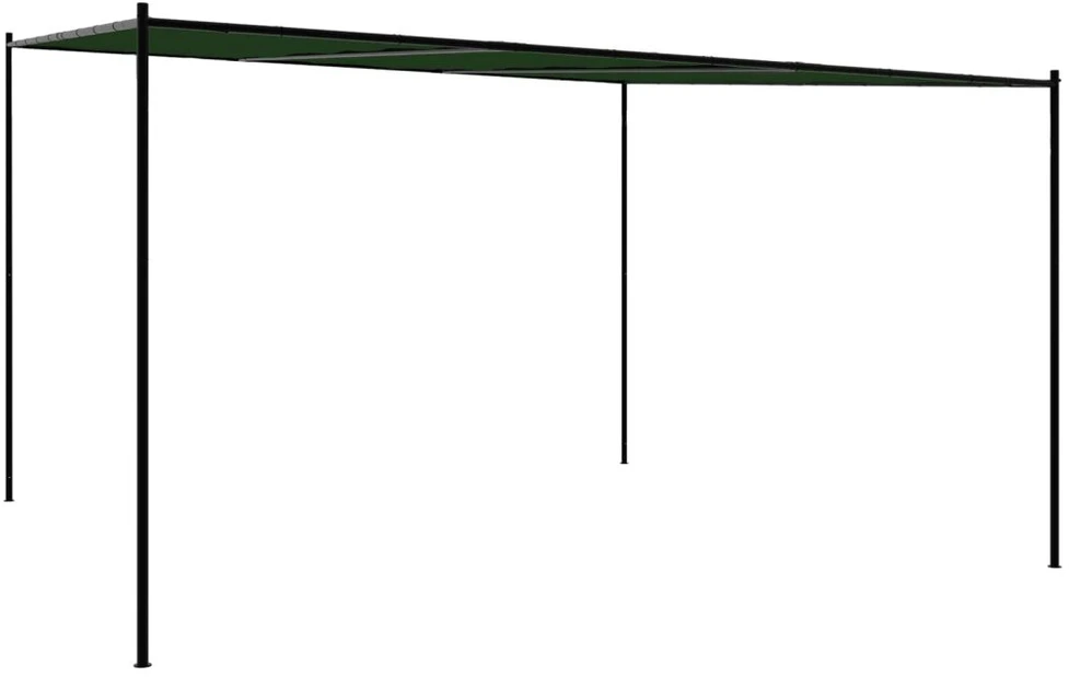 Pavėsinė 4 x 3,98 x 2,67 m Žalia Poliesteris ir plienas