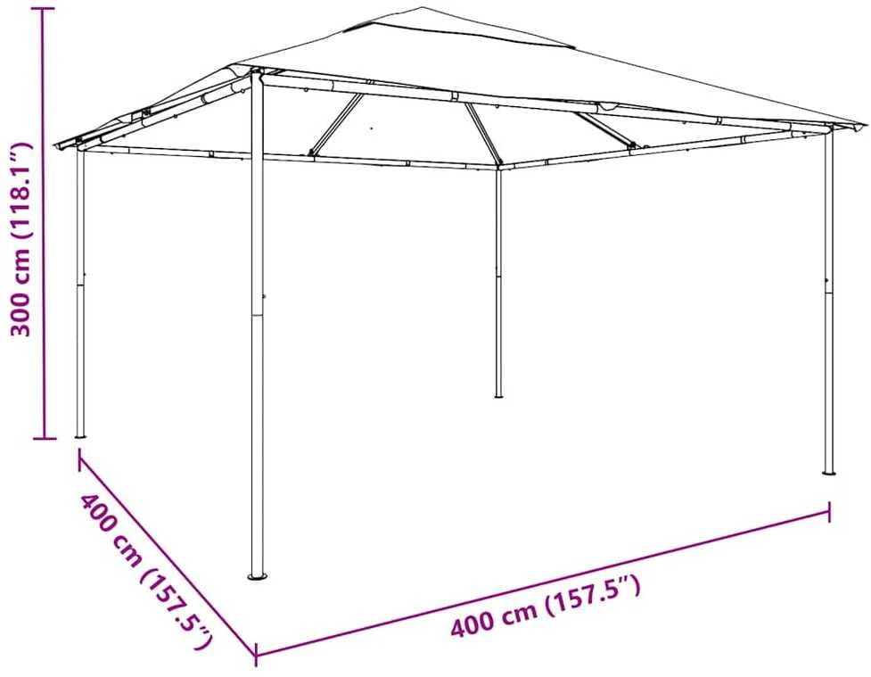Pavėsinė, antracito spalvos, 4x4x3m, 180 g/m²