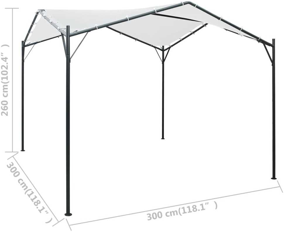 Pavėsinė, baltos spalvos, 3x3x2,6m, 180g/m²