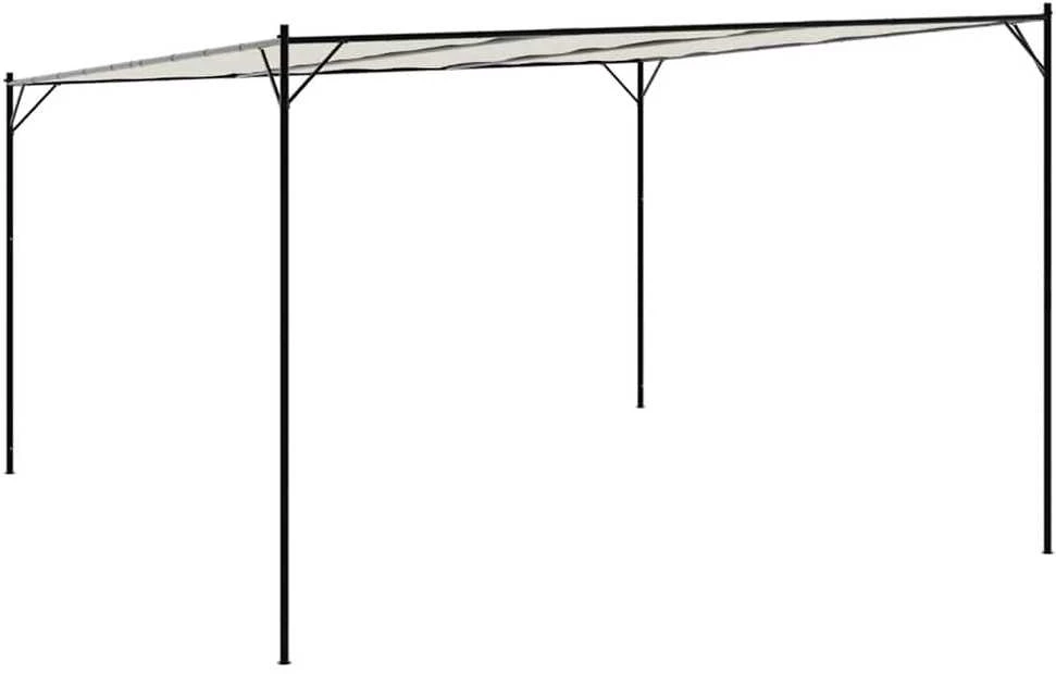 Pavėsinė, baltos spalvos, 4x4m, audinys ir plienas, 180g/m²