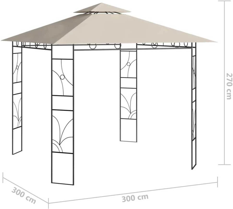 Pavėsinė, kreminės spalvos, 3x3x2,7m, 160g/m²