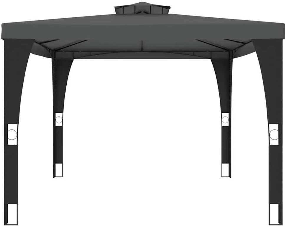 Pavėsinė su dvigubu stogu, antracito, 3,98x2,98m, plienas