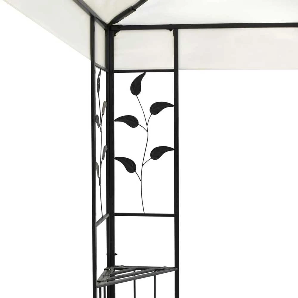 Pavėsinė su dvigubu stogu, baltos spalvos, 6x3m, plienas