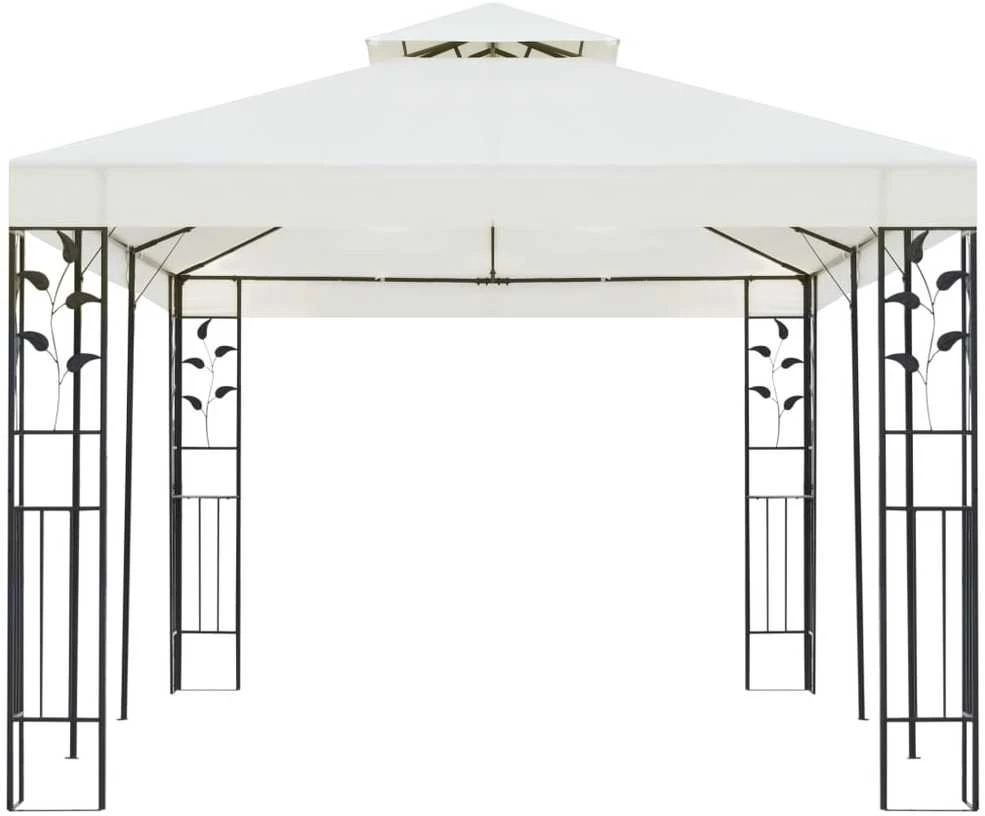 Pavėsinė su dvigubu stogu, baltos spalvos, 6x3m, plienas