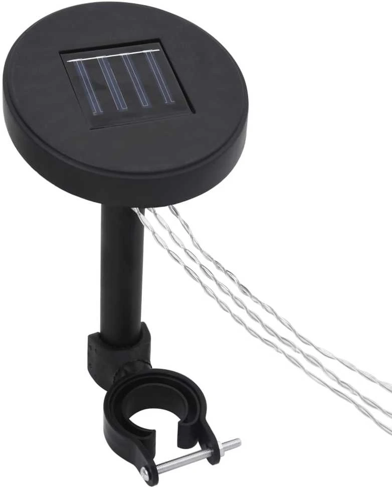 Pavėsinė su dvigubu stogu ir lemputėmis LED, taupe, 3x3x2,7m