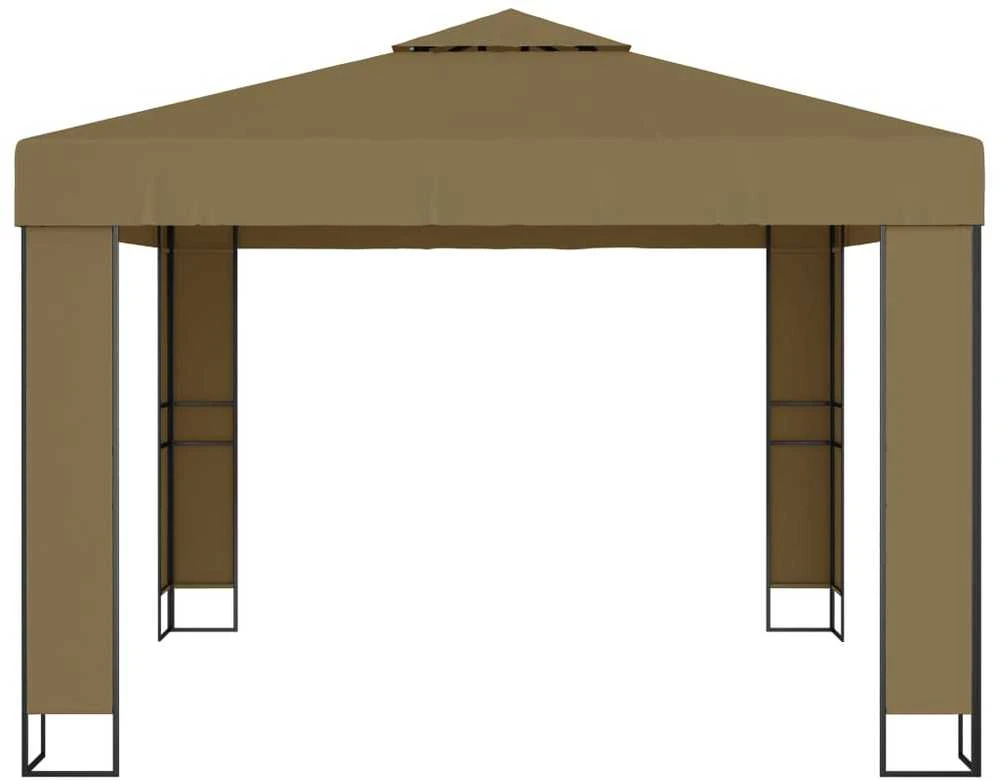 Pavėsinė su dvigubu stogu, taupe spalvos, 3x3x2,7m, 180g/m²