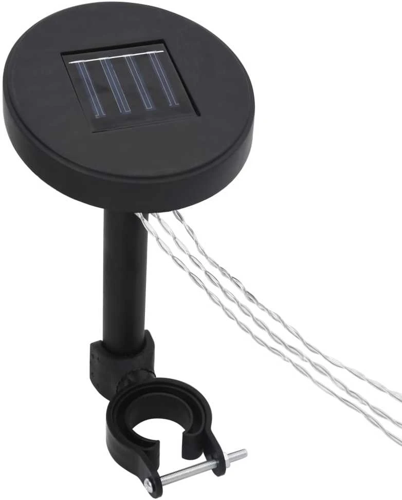 Pavėsinė su lemputėmis ir dvigubu stogu LED, antracito, 3x3m