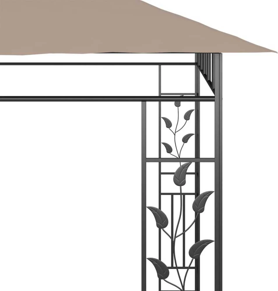 Pavėsinė su tinkleliu nuo uodų, taupe spalvos, 6x3x2,73m