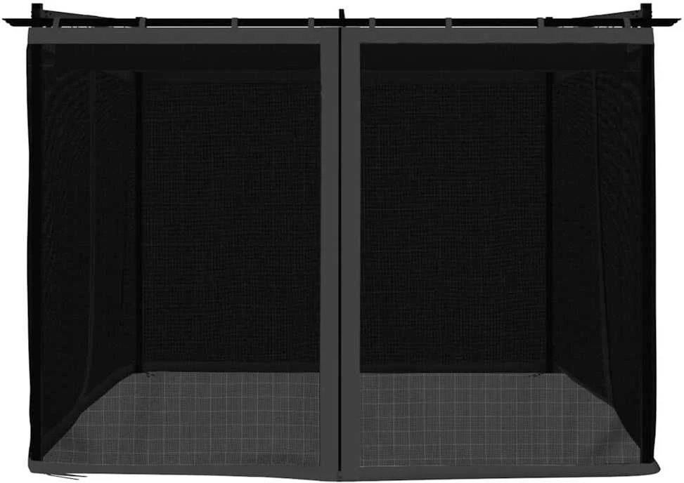 Pavėsinė su tinklinėmis sienelėmis, antracito, 3x3m, plienas