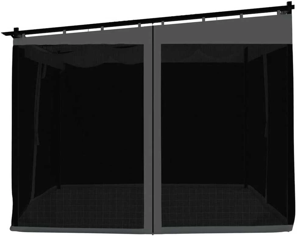 Pavėsinė su tinklinėmis sienelėmis, antracito, 3x3m, plienas