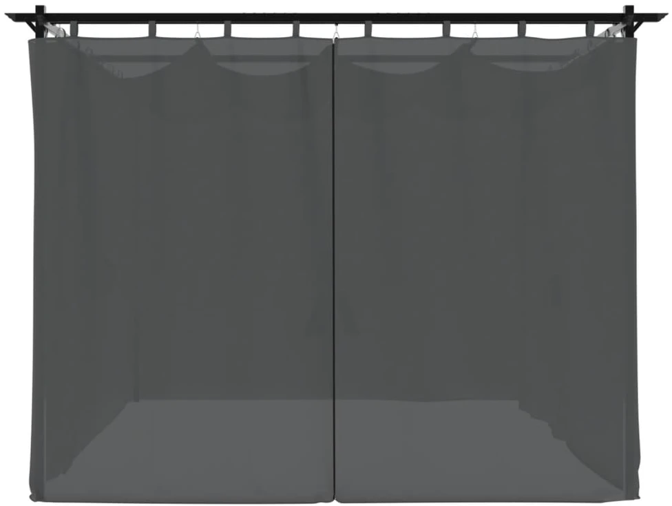 Pavėsinė su užuolaidomis, antracito, 3x3m, plienas