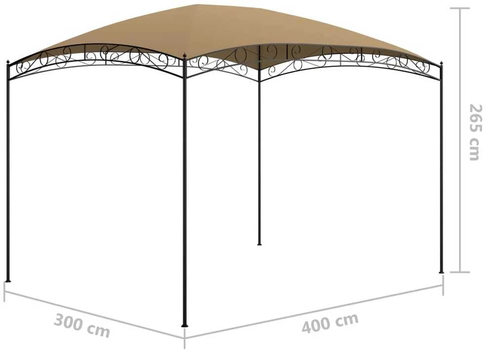 Pavėsinė, taupe spalvos, 3x4x2,65m, 180 g/m²