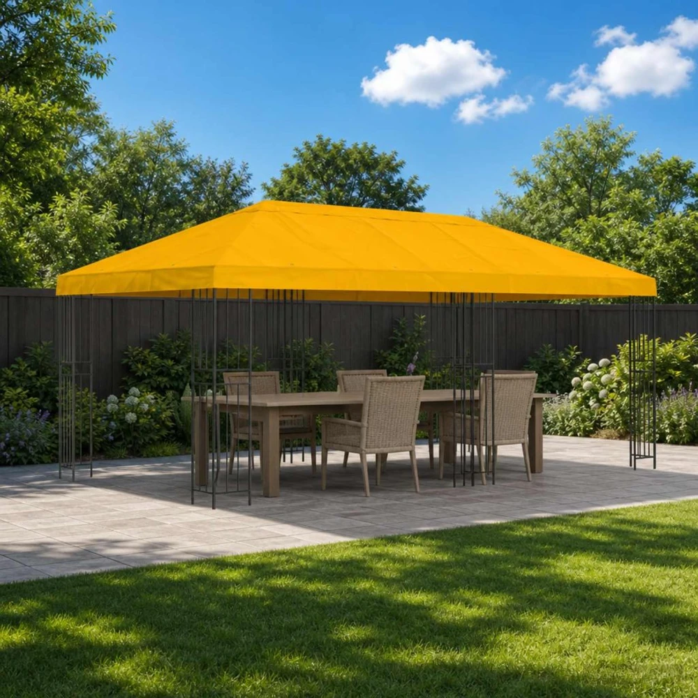 Sodo Paviljonas 6 x 3 m Geltona Poliesteris ir plienas 190 gsm