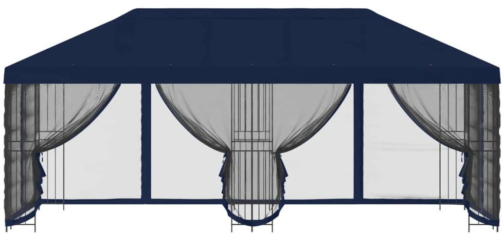 Paviljonas su šoninėmis sienelėmis 6 x 3 m Mėlyna