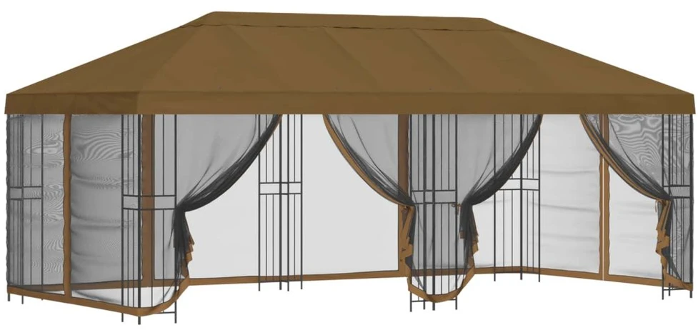 Paviljonas su šoninėmis sienelėmis 6 x 3 m Taupe