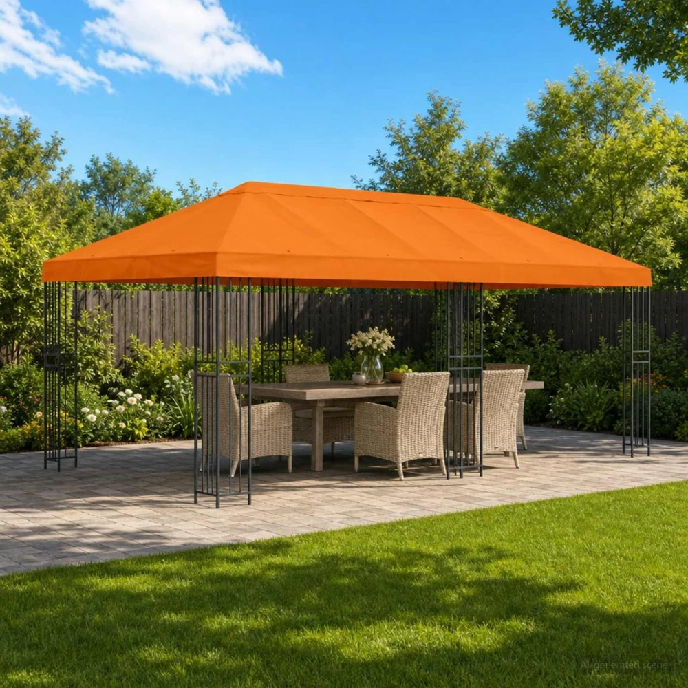 Sodo Paviljonas 6 x 3 m Oranžinė Poliesteris ir plienas 190 gsm