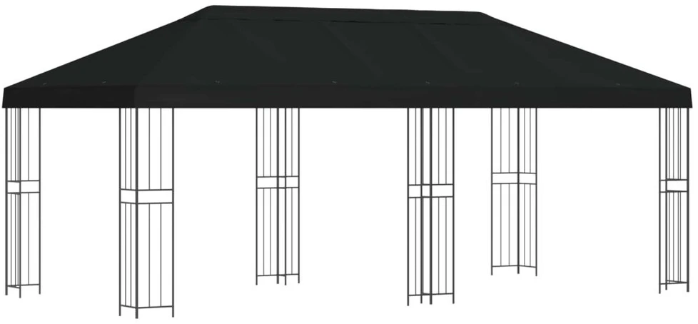 Sodo Paviljonas 6 x 3 m Juoda Poliesteris ir plienas 190 gsm