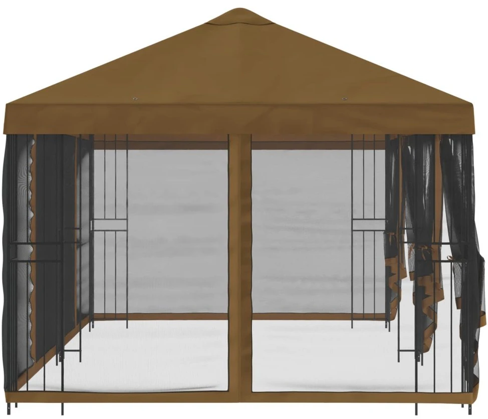 Paviljonas su šoninėmis sienelėmis 6 x 3 m Taupe