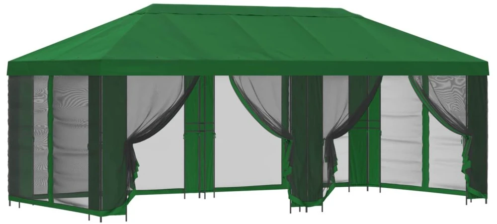 Sodo pavėsinė su šoninėmis sienelėmis 6 x 3 m Žalia