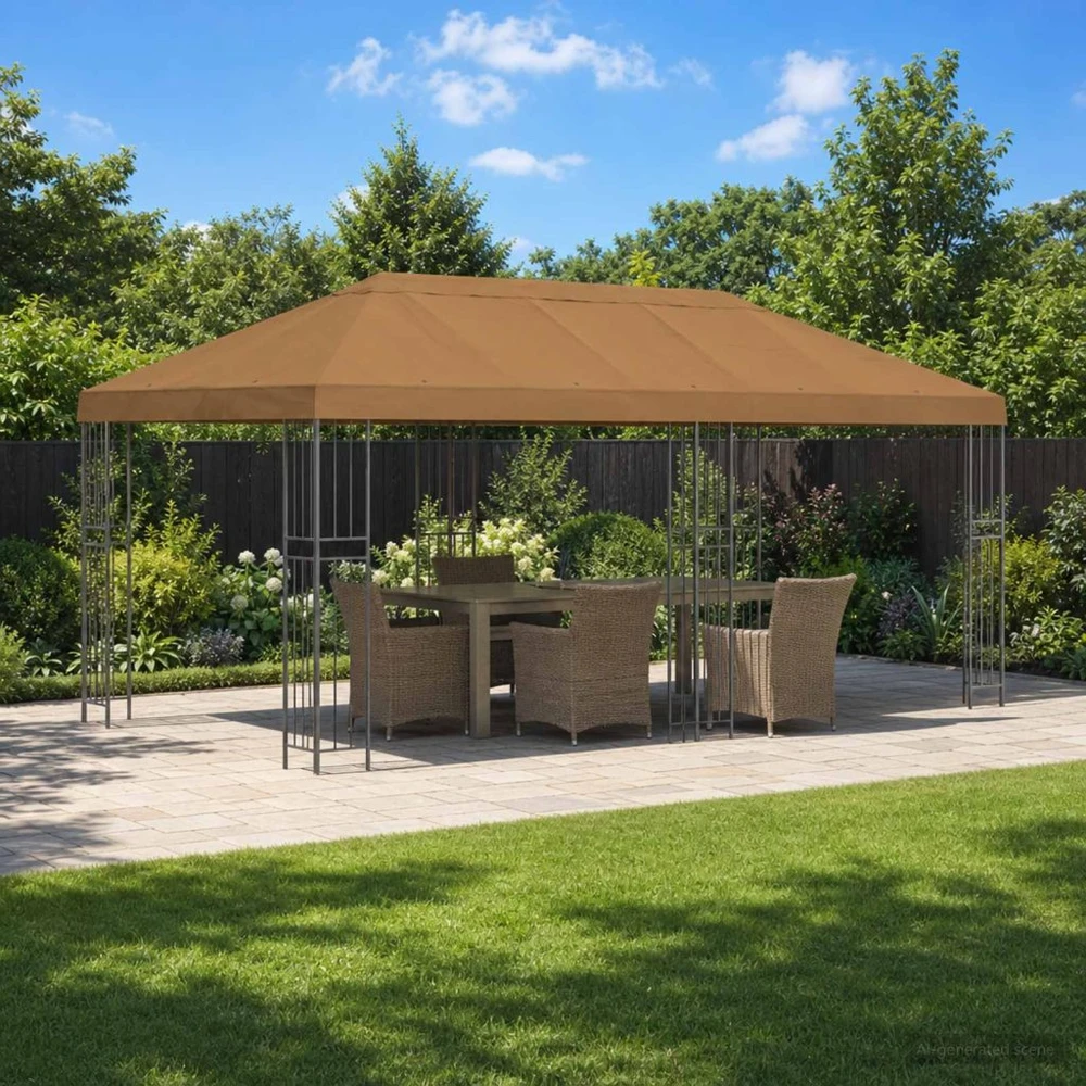 Sodo Paviljonas 6 x 3 m Smėlio Poliesteris ir plienas 190 gsm
