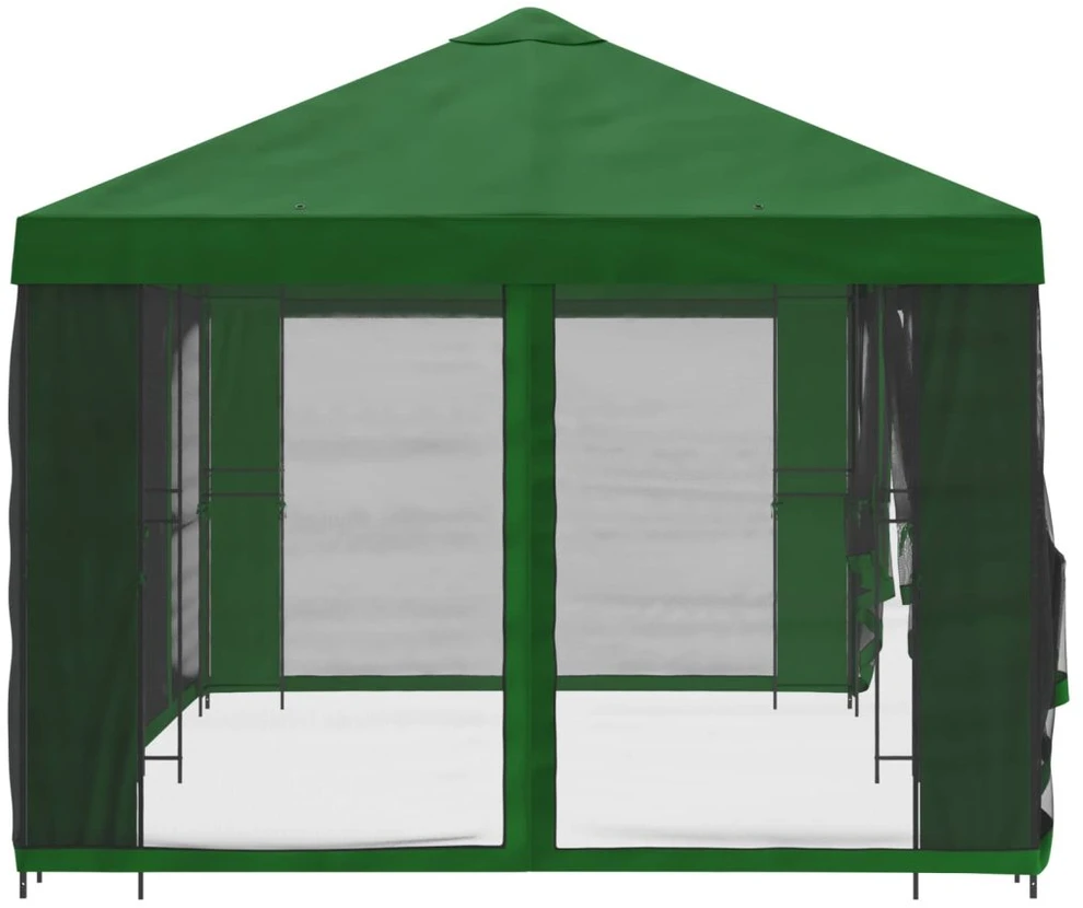 Sodo pavėsinė su šoninėmis sienelėmis 6 x 3 m Žalia