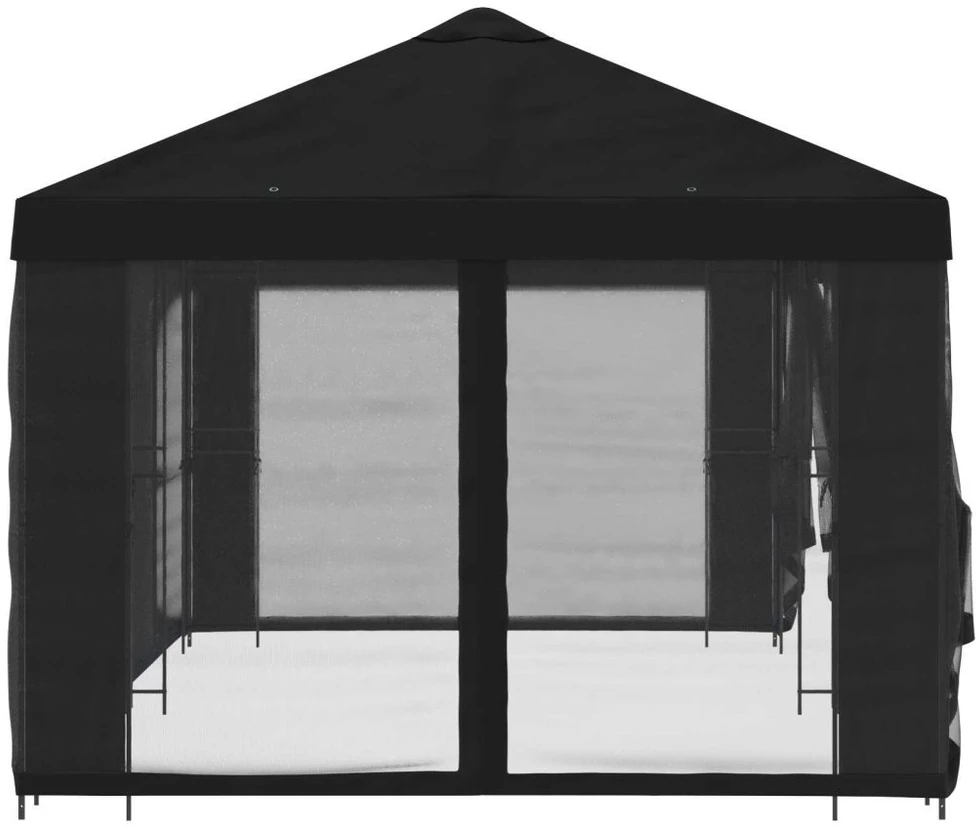 Sodo pavėsinė su šoninėmis sienelėmis 6 x 3 m Juoda