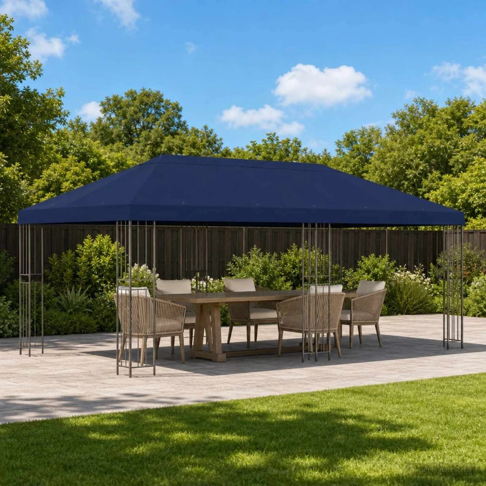 Sodo Paviljonas 6 x 3 m Mėlyna Poliesteris ir plienas 190 gsm