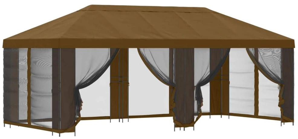 Sodo pavėsinė su šoninėmis sienelėmis 6 x 3 m Taupe
