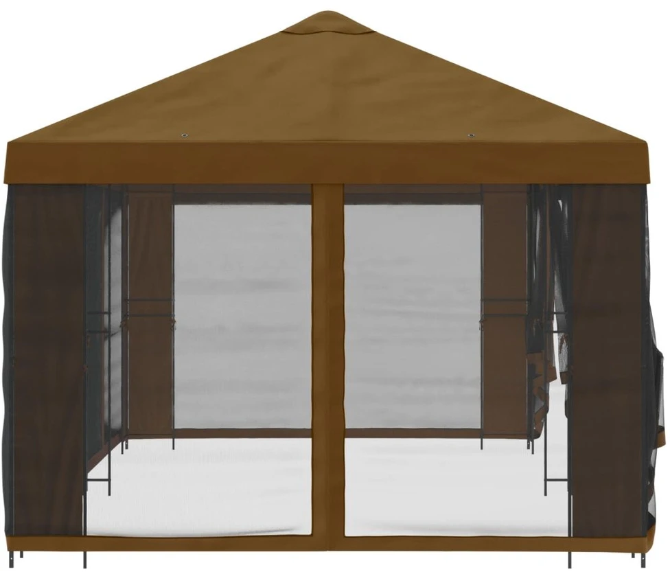 Sodo pavėsinė su šoninėmis sienelėmis 6 x 3 m Taupe