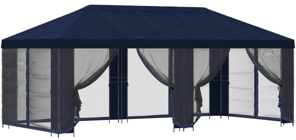 Sodo pavėsinė su šoninėmis sienelėmis 6 x 3 m Mėlyna