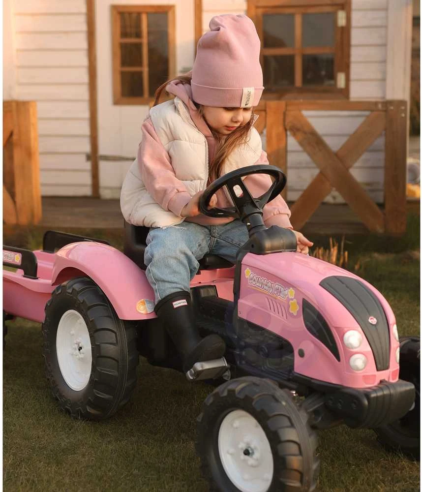 Vaikiškas pedalinis traktorius Falk Country Star 2056L, su priekaba, rožinis