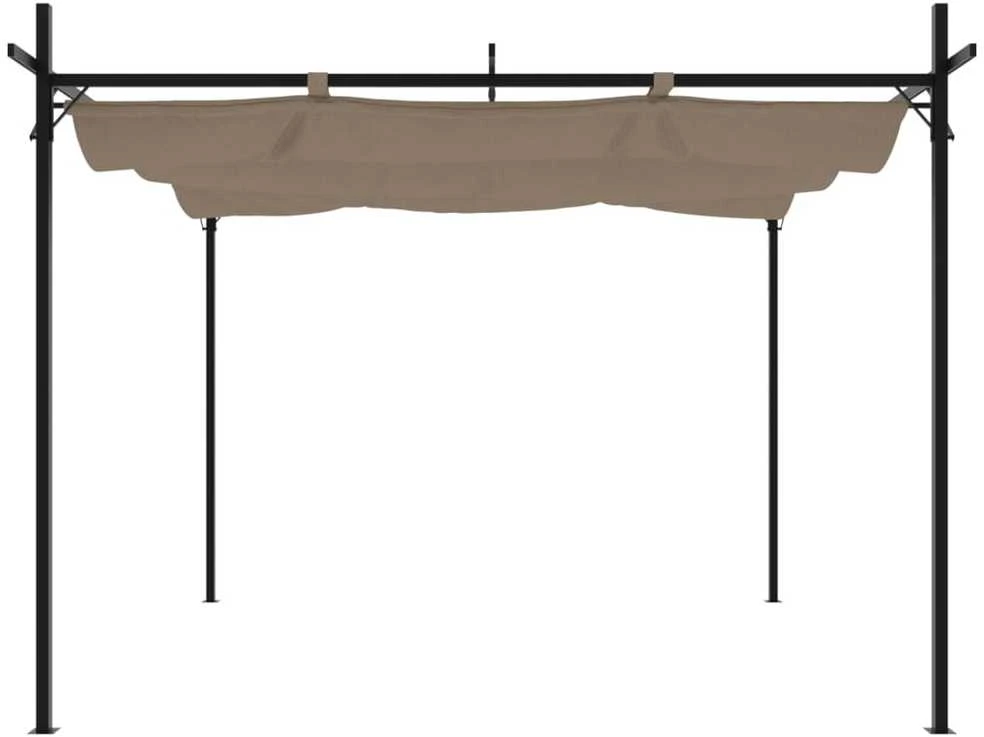 Pergolė su ištraukiamu stogu, taupe spalvos, 295x292x230cm