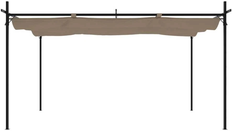 Pergolė su ištraukiamu stogu, taupe spalvos, 395x292x230cm
