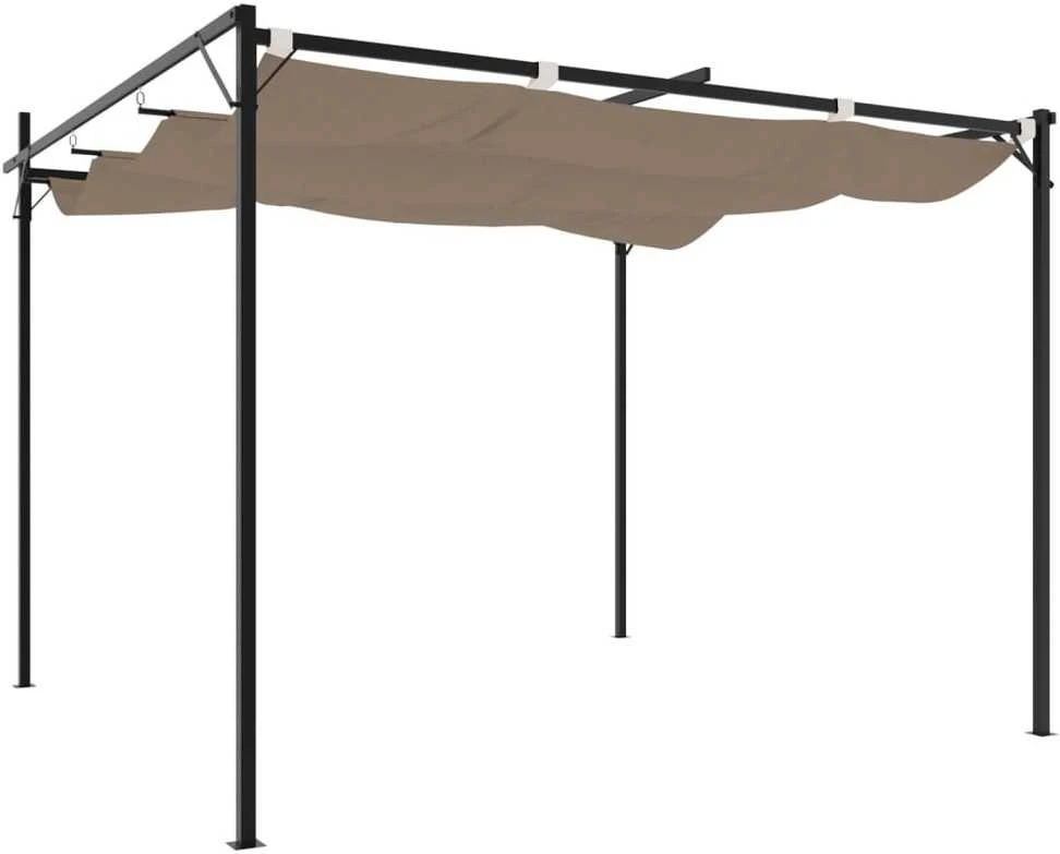 Pergolė su ištraukiamu stogu, taupe spalvos, 295x292x230cm