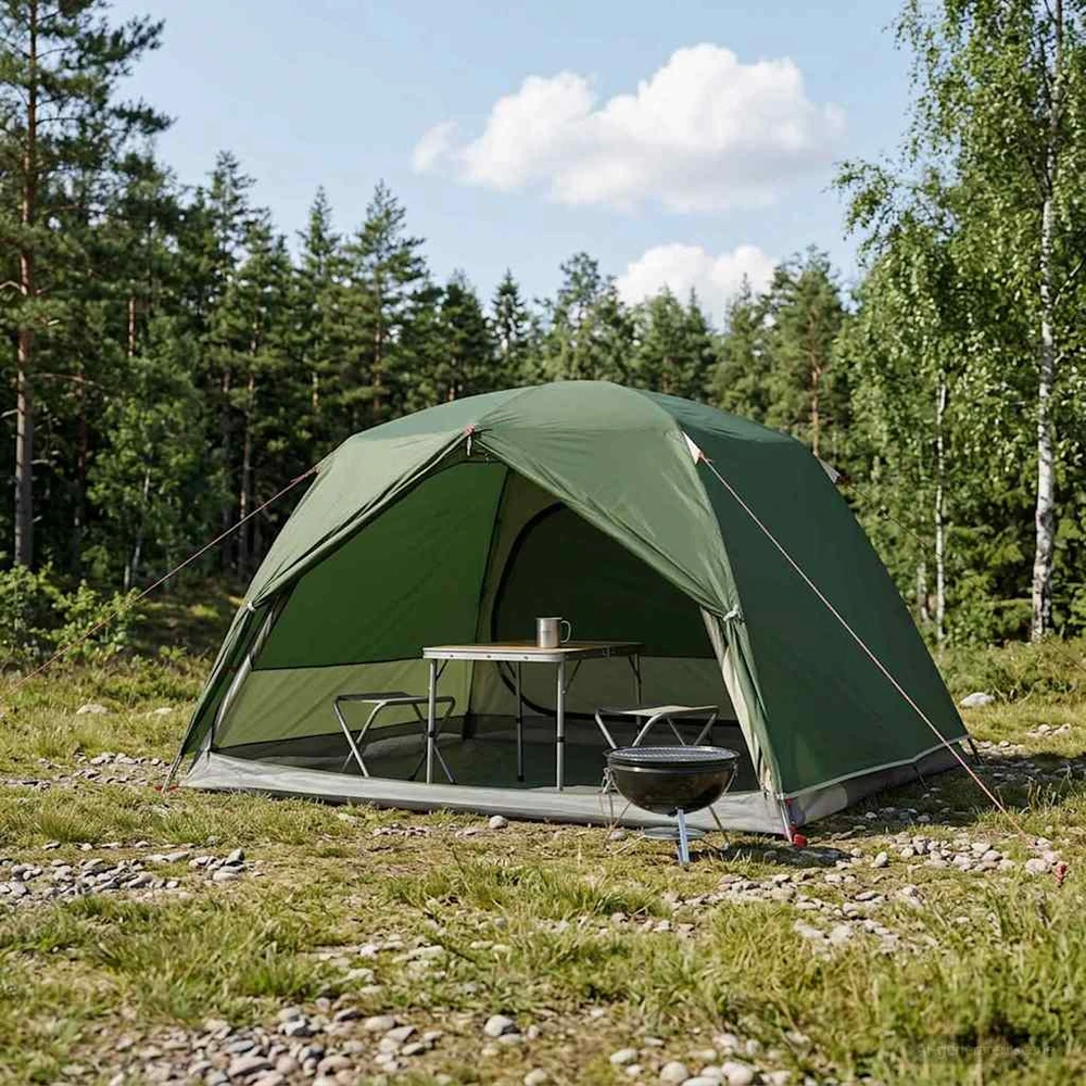 Pėsčiųjų kempingo palapinė 2 asmeniui Žalia