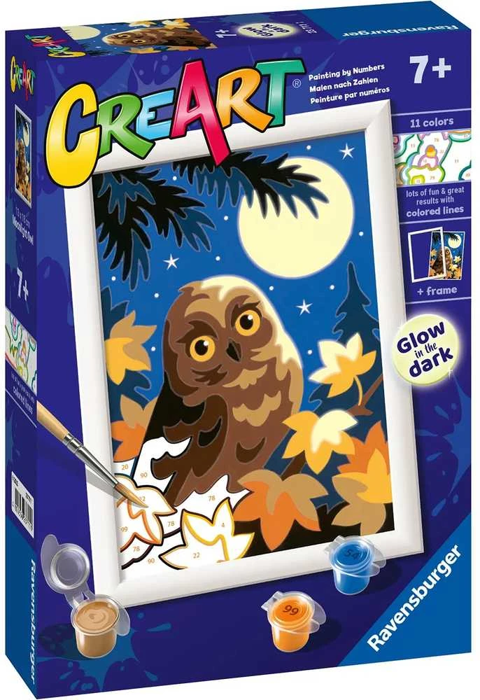Piešimo pagal skaičius rinkinys CreArt Ravensburger 23711 Pelėda naktį