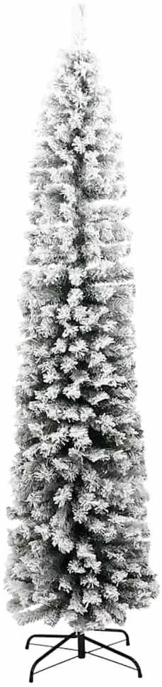 Plona dirbtinė Kalėdų eglutė su sniegu, žalia, 210cm, PVC