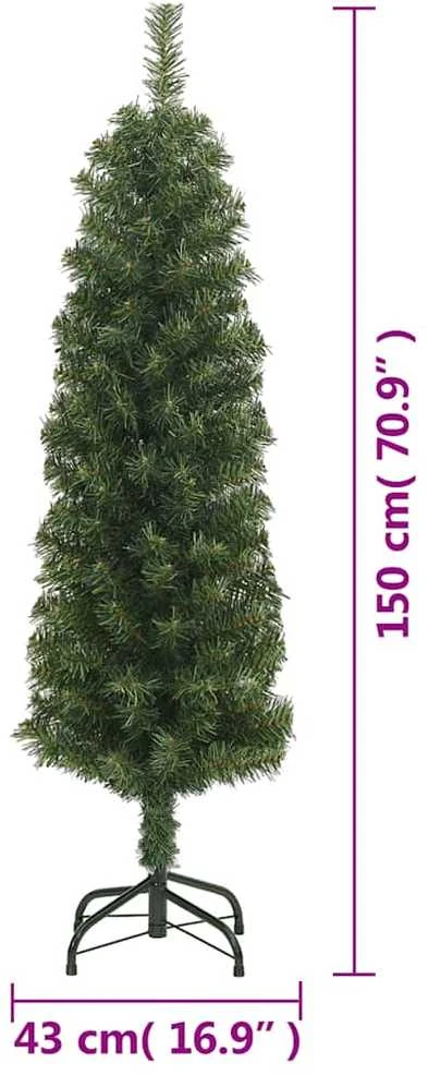 Plona dirbtinė Kalėdų eglutė su stovu, žalia, 150cm, PVC