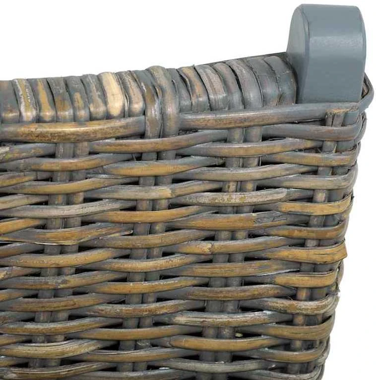 Fotelis Poilsio kėdė, pilka, Kubu ratanas ir raudonmedžio masyvas