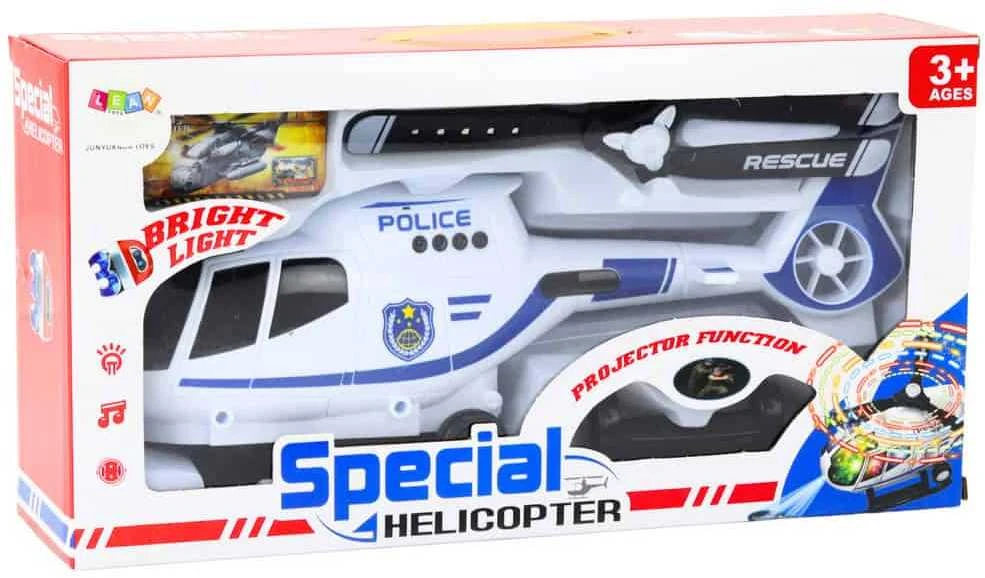 Lean Toys Policijos sraigtasparnis su šviesomis ir garsais
