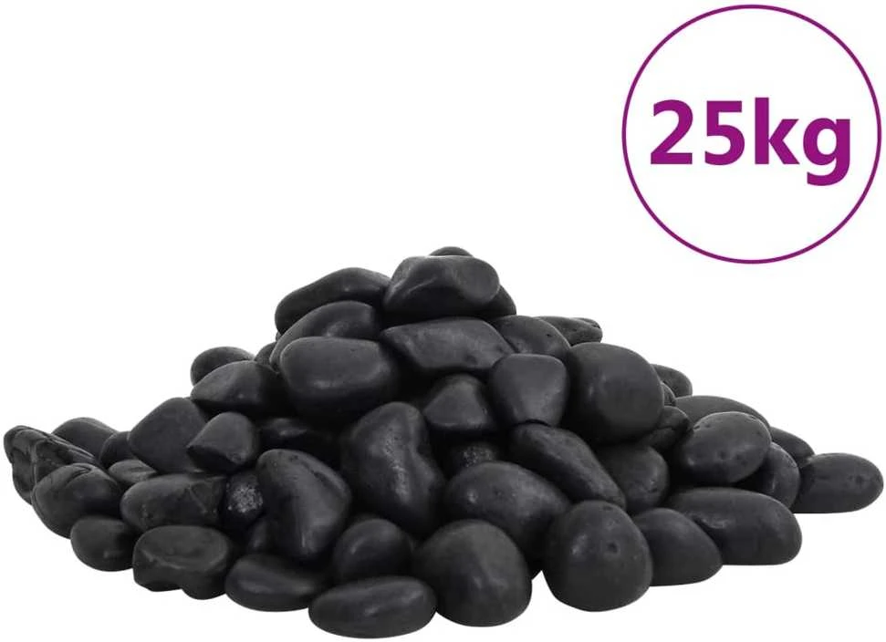 Poliruoti akmenukai, juodos spalvos, 25kg, 2–5cm