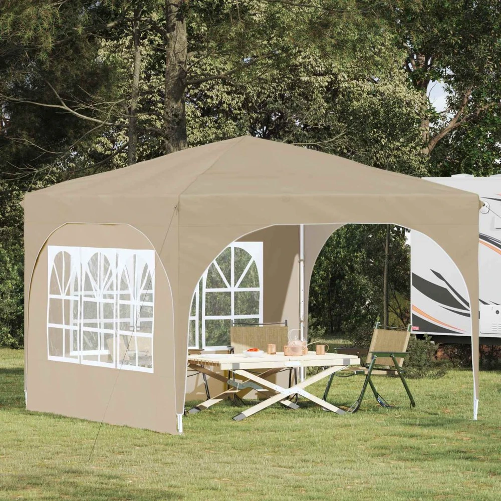 Pop-up šventinis palapinė 290 x 290 x 245 cm Kreminė