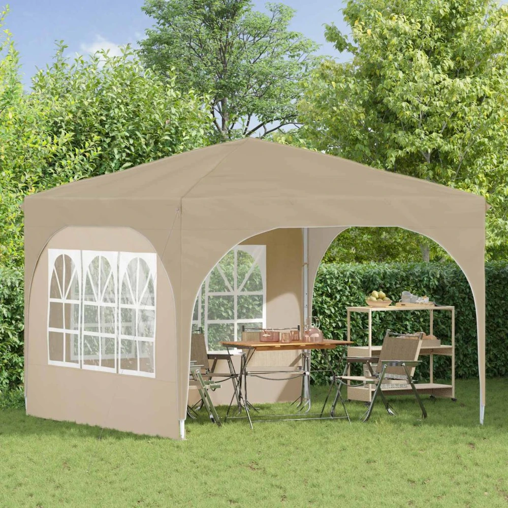 Pop-up šventinis palapinė 290 x 290 x 245 cm Kreminė