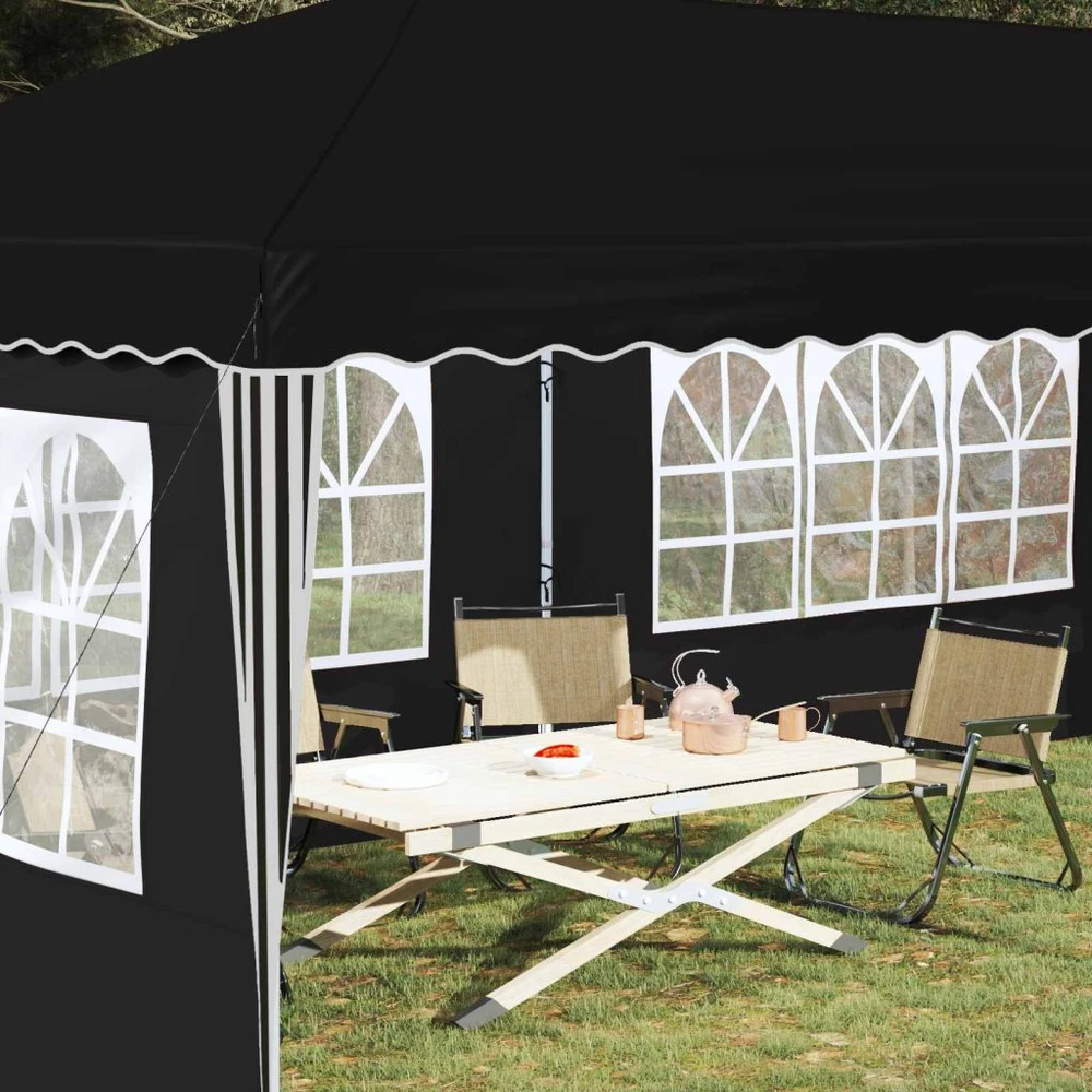 Pop-up šventinis palapinė 575 x 289 x 245 cm Juoda