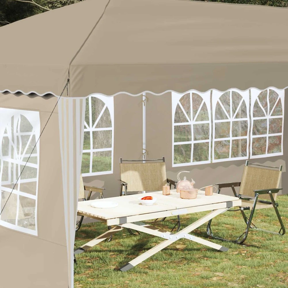 Pop-up šventinis palapinė 575 x 289 x 245 cm Kreminė