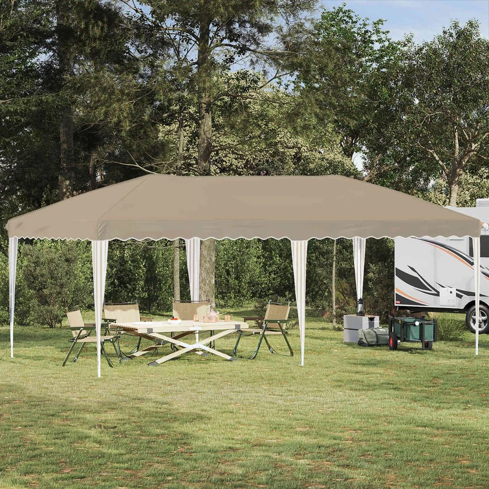Pop-up šventinis palapinė 575 x 290 x 245 cm Kreminė