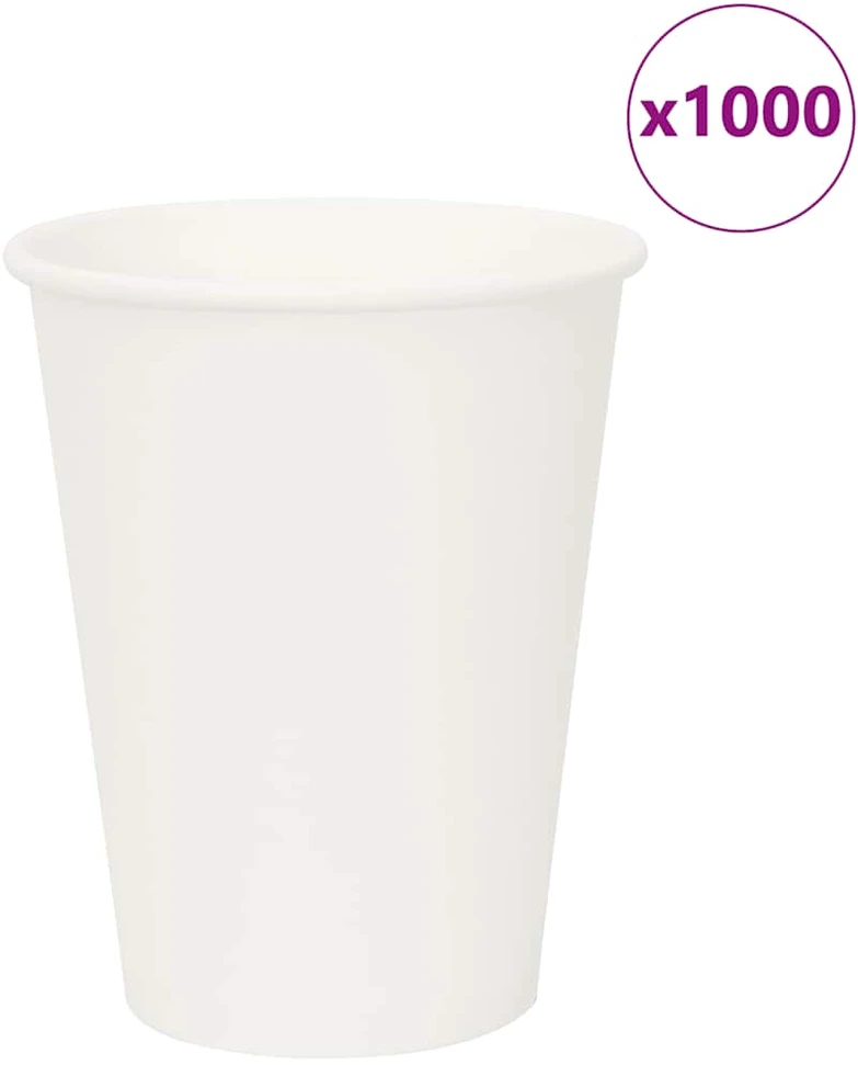 Popieriniai kavos puodeliai, 1000 vnt., 12 uncijų, 300 ml, balti
