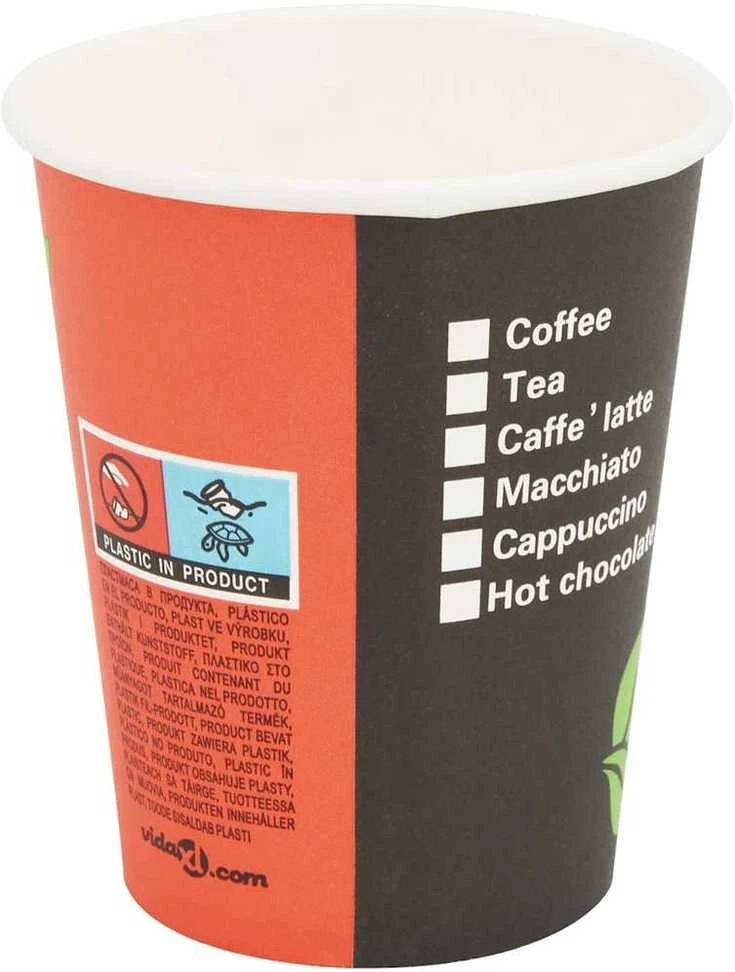 popieriniai kavos puodeliai su dangteliais 1000 vnt 8oz 240ml
